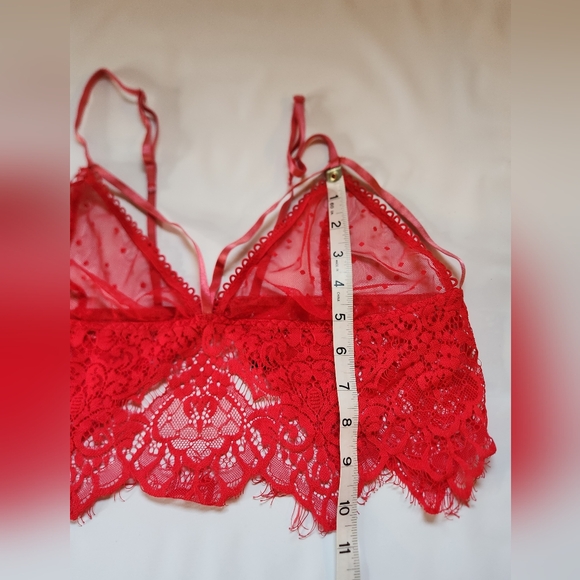 Wink Gal Womens Sheer Mesh Sexy Bralette Wireless Lace Red Sz XL - Picture 13 of 14